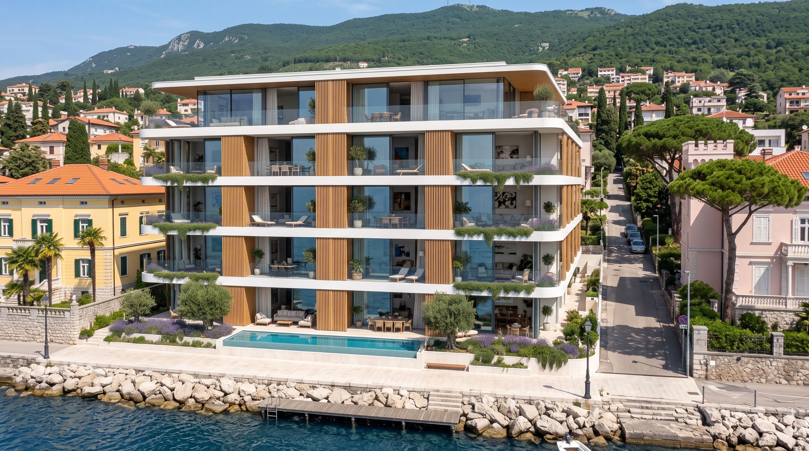 Rezidencija Lavanda na šetnici Lungomare, pogled iz zraka