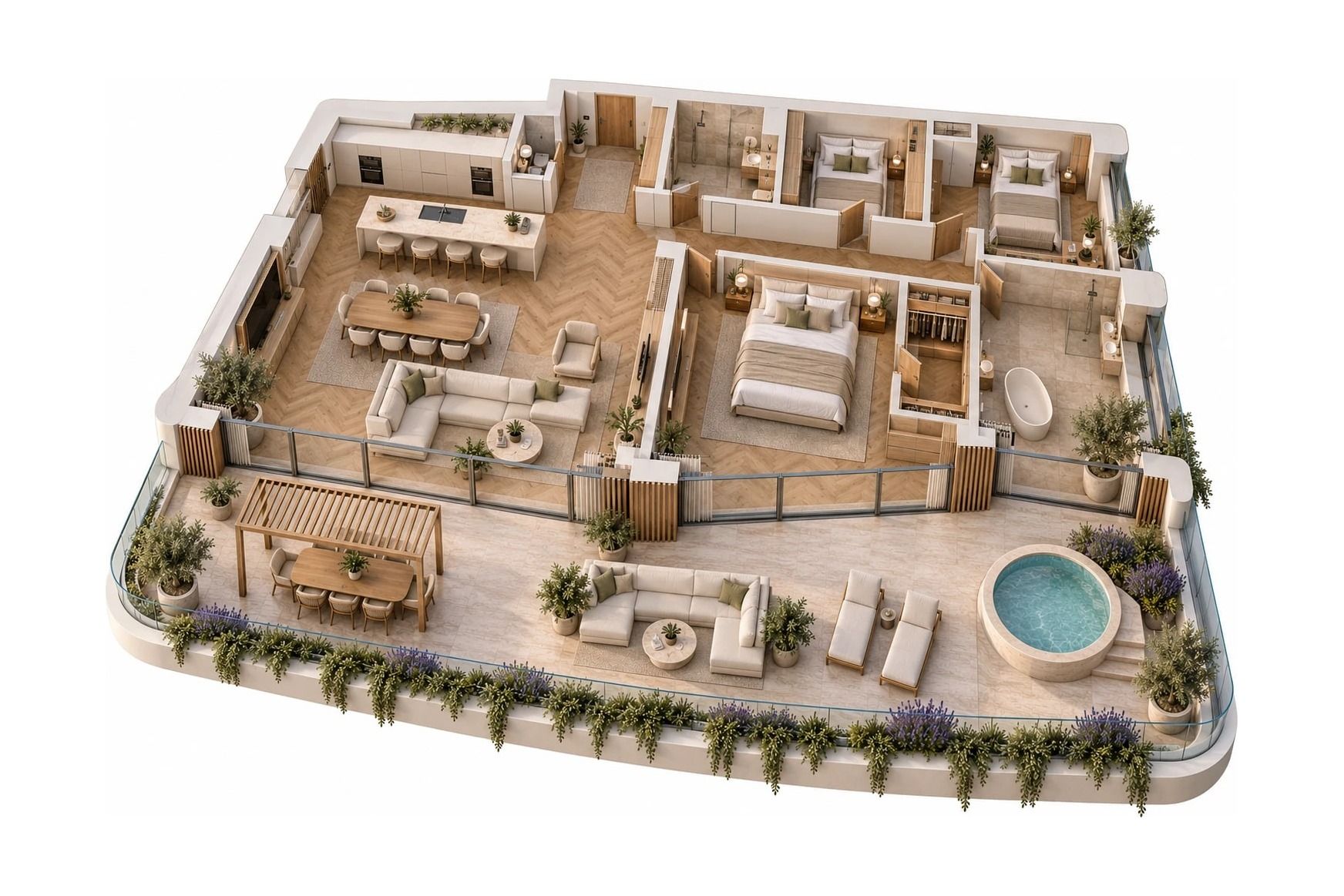 3D tlocrt: Penthouse